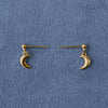SALE E PEPE Sterling Silver/Gold Plated Moon Pendant Earrings SSEP-SP03E12-JIN Gold (SP03E11 SP03E12)